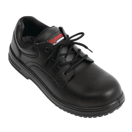 Safety Shoes Black Basic Slip Resistant Shoe With Toe Cap