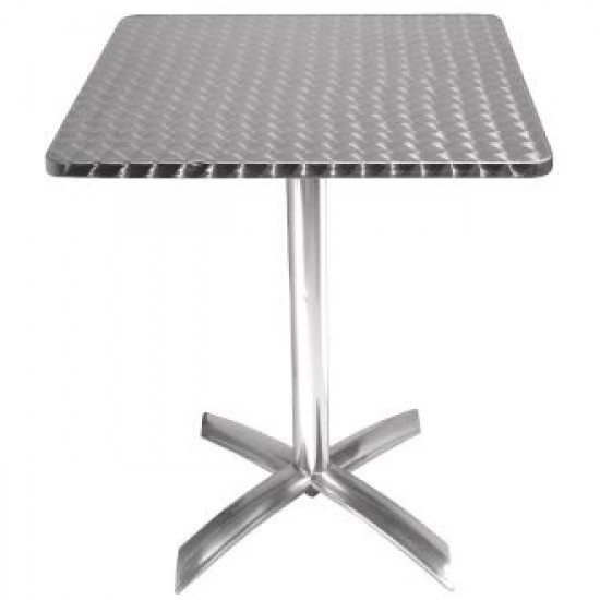 Bolero Square Pedestal Bistro Table St/st Flip Top - 600mm