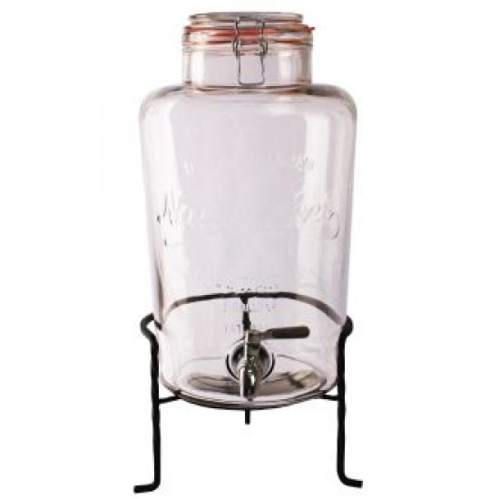 Olympia Nantucket Style Drink Dispenser With Wire Stand Glass Olympia Nantucket Style Drink Dispenser With Wire Stand