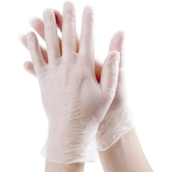 Clear Powdered XL Vinyl Gloves
