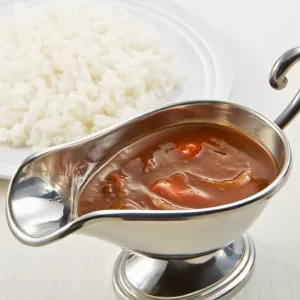 An Ambient Food Display that features types of Gravy Sauces 
