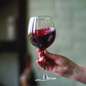 Display features range of Wine and Champagne Glasses 