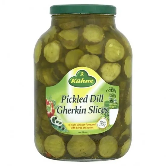 Jar of Kuhne Sliced Gherkins
