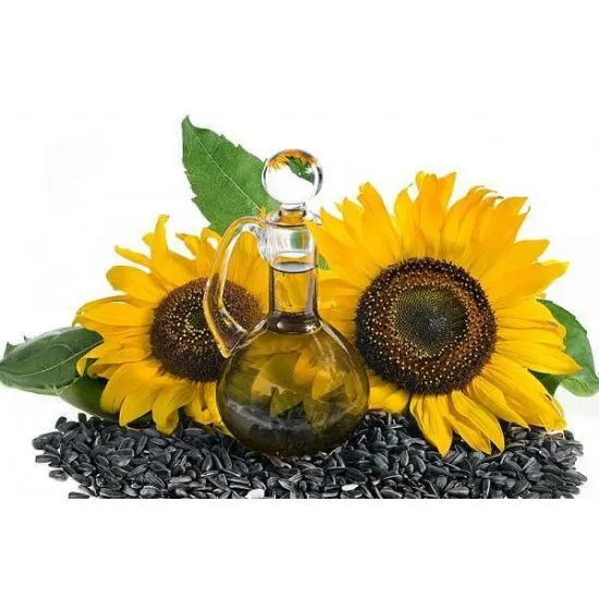 Bottle with yellow Sunflower Oil