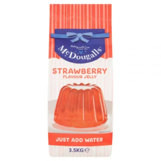 Mcdougalls Strawberry Jelly Crystal 3.5kg in a paper bag