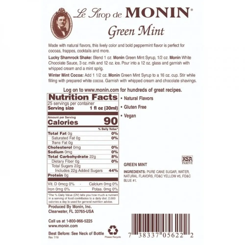 Monin Mojito Mint Syrup 700ml