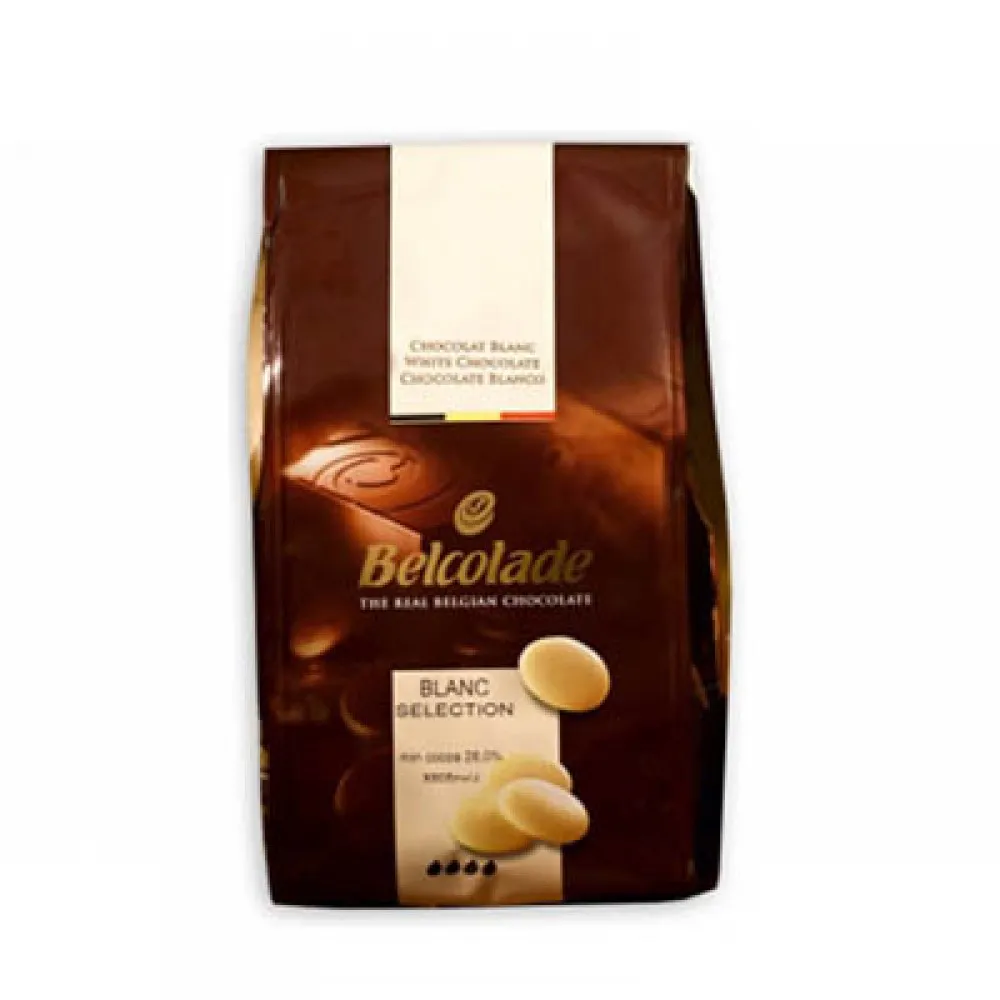 Belcolade White Chocolate Drops 1kg