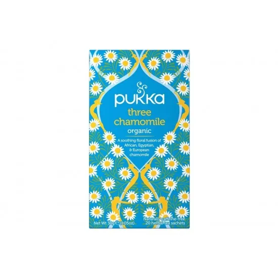 Pukka Three Chamomile Tea in a box