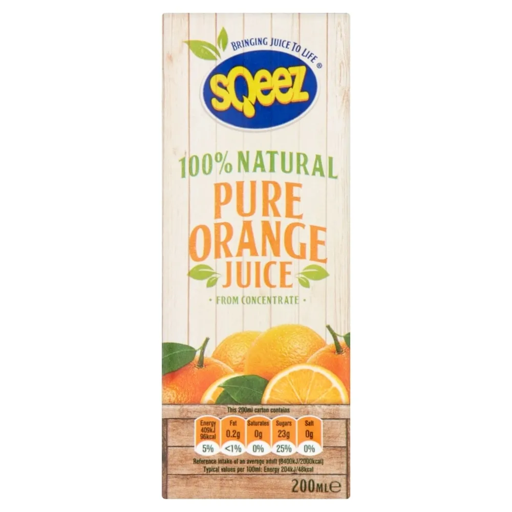 Sqeez Orange Juice 200ml X 27
