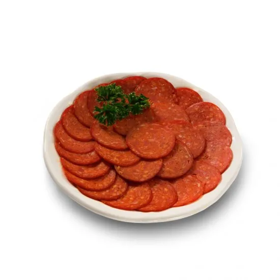 One Slice cut off from the pepperoni loaf 