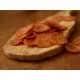 One Slice cut off from the pepperoni loaf 
