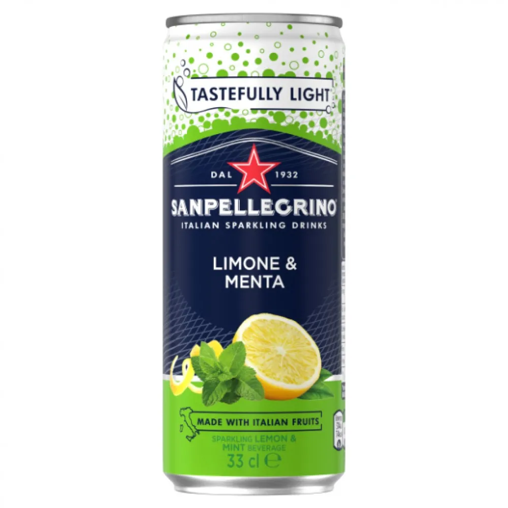 San Pell Lemon & Mint Can 330ml X 24 Drs