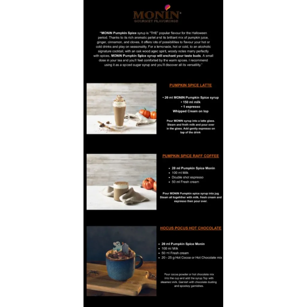 Monin Syrup Pumpkin Spice 1l