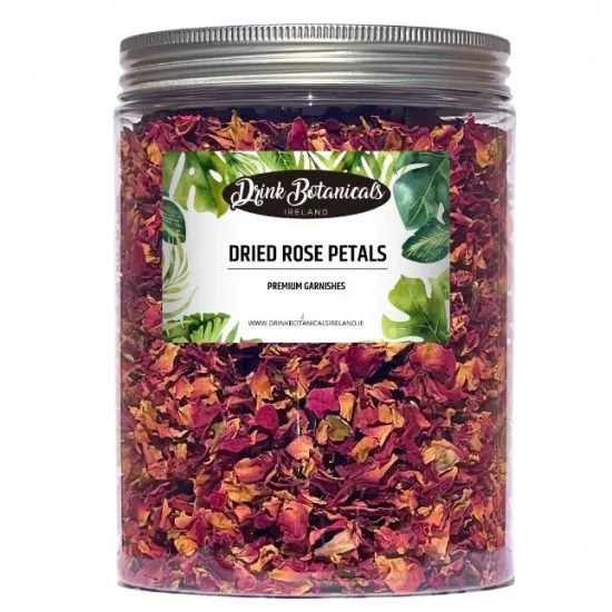 Dehydrated Rose Petal Garnish in Jar