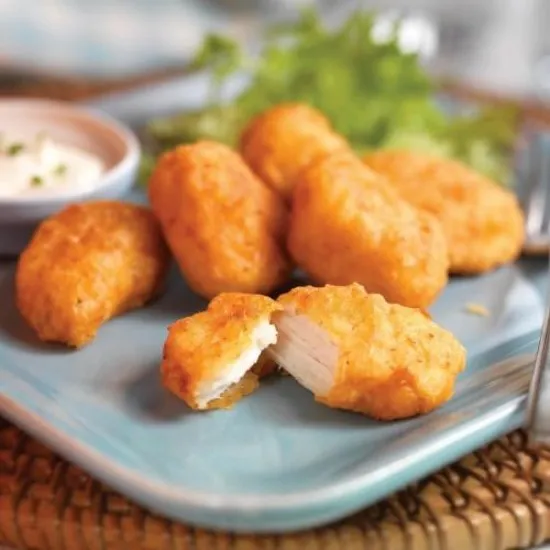 Image of Chicken Chunks on a white plate 