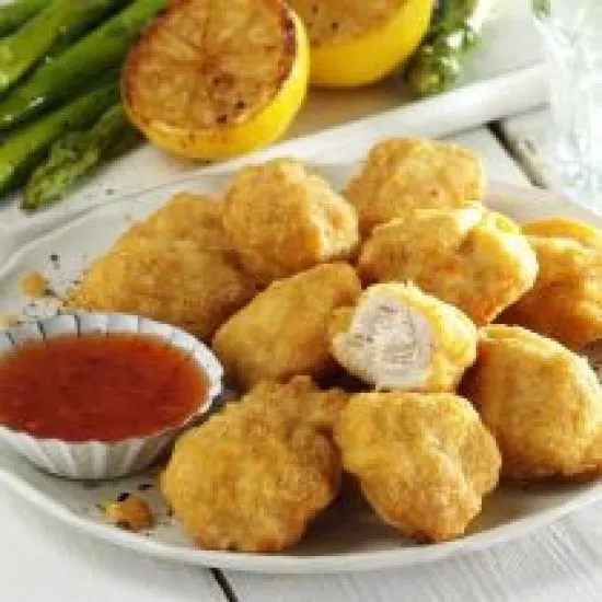 Image of Chicken Chunks on a white plate 