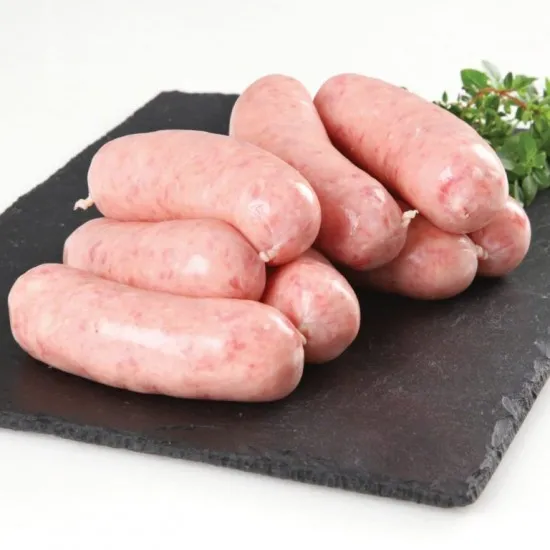 Raw Jumbo Pork Sausage on a Stone Plate
