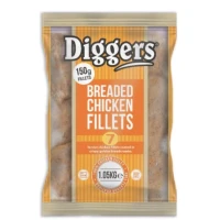 Diggers Plain Breaded 150g Chicken Fillets 1.05kg X 5