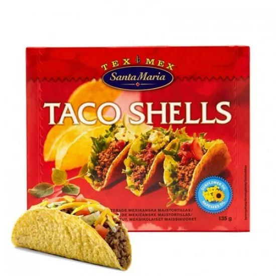 Red Pack of Santa Maria Taco Shells 135g 12 Shells X 6