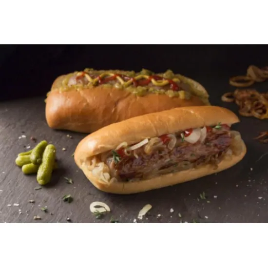 Hot Dog Served in Brioche Hot Dog Roll