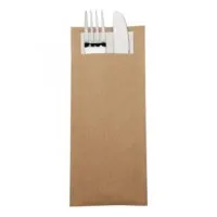 Kraft Cutlery Bags With Napkin X 500 T23