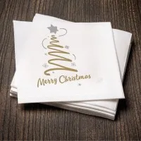 Christmas Dinner White 4 Fold Napkin 395 X 390 X 1800