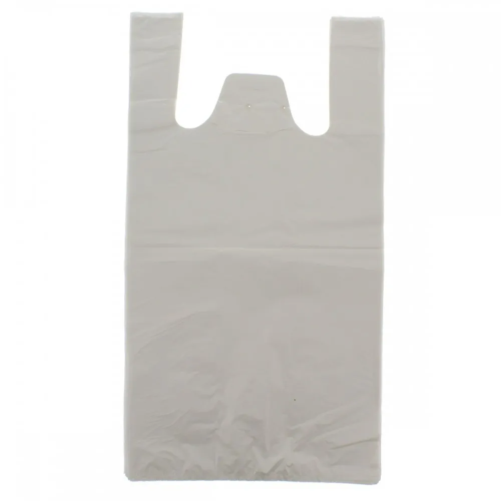 Plastic White Carrier Bag H/d X 100
