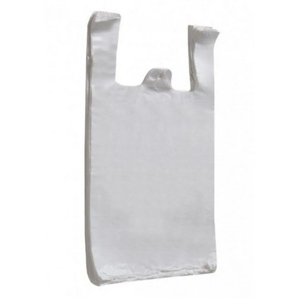 Plastic White Carrier Bag H/d X 100