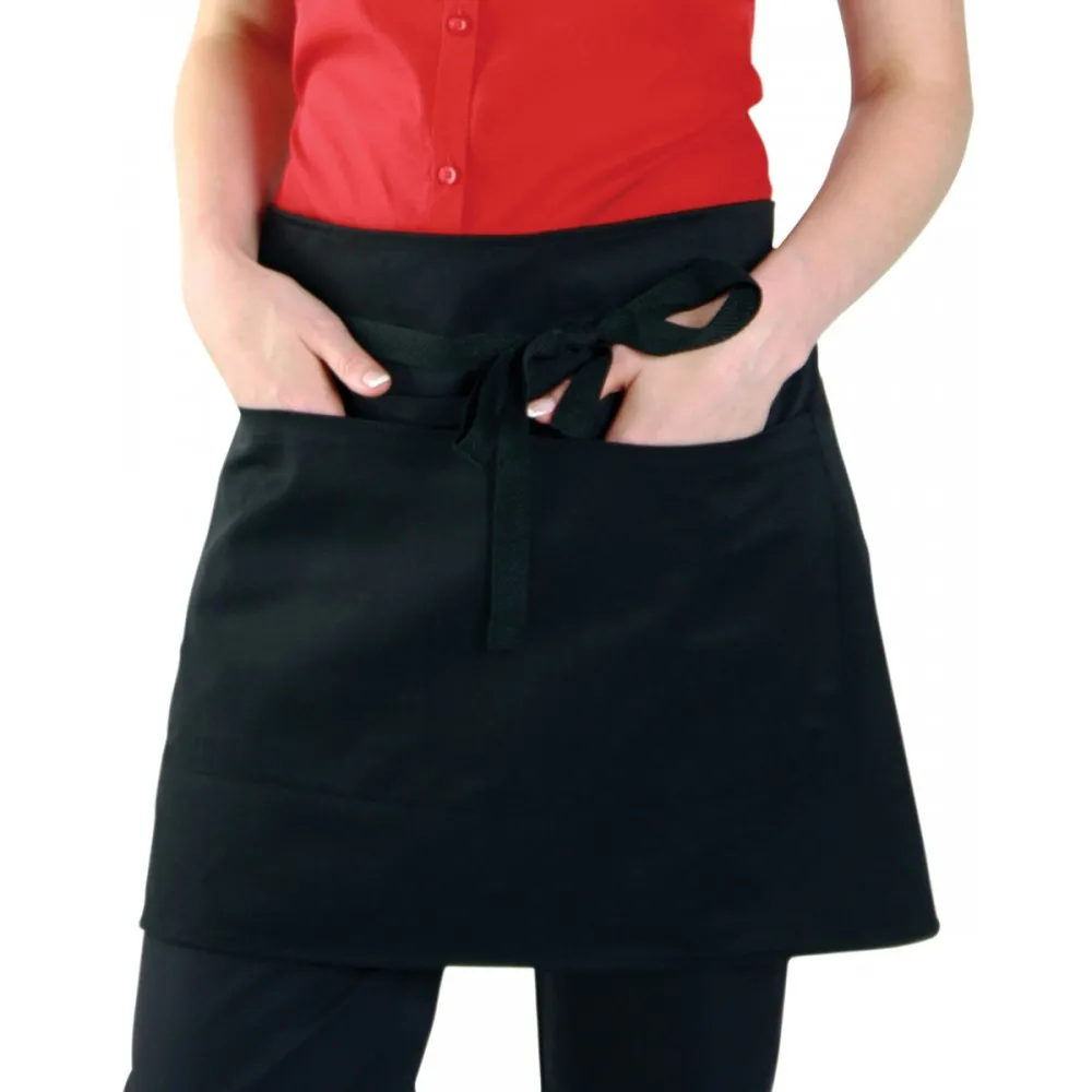 Bar Apron Black With Pocket 373(l)mmx750(w)mm