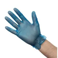 Vinyl Gloves Blue Powdered  Large X 100