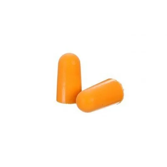 Orange Foam Ear Plugs on a White Background
