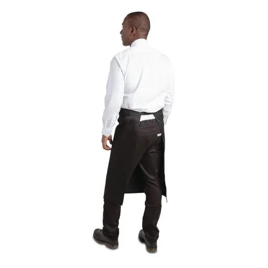 Lady wearing Black Pcotton Regular Waist Apron- 36x30 Long''