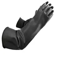Black Rubber Gloves Long Sleeve X1