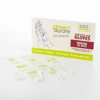 Compostable Gloves Clear Med X 100