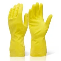 Yellow Rubber Cleangrip Gloves Lrg X 12
