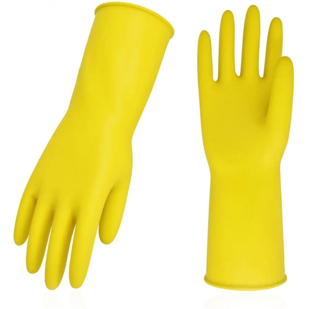 Yellow Rubber Cleangrip Gloves Lrg X 12
