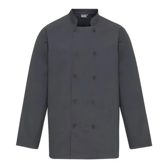 Premier Short Sleeve Chef Jacket Steel Grey