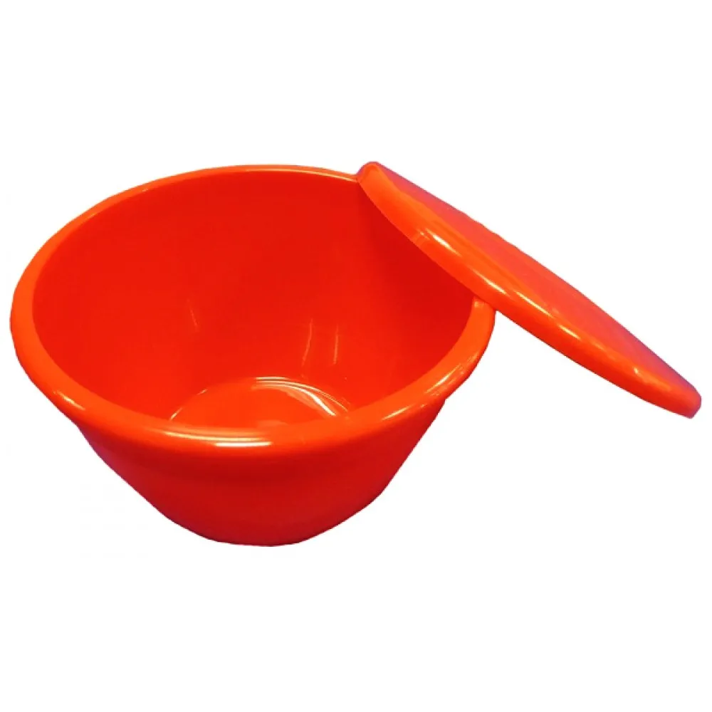Pudding Bowl+lid Red 1/2lb