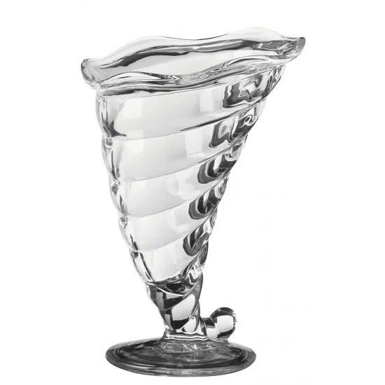 Cornucopia-shaped dessert glass