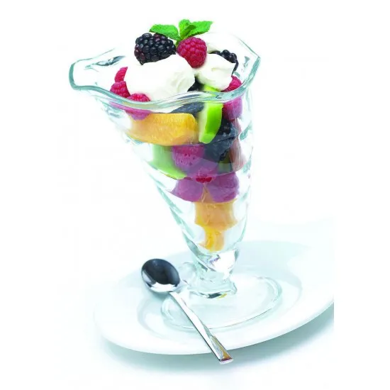 Cornucopia-shaped dessert glass