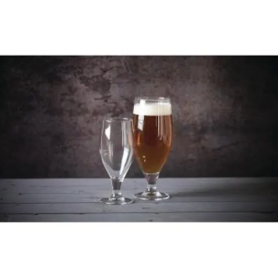 Cervoise 10.75oz Stem Beer Glasses Filled with Beer
