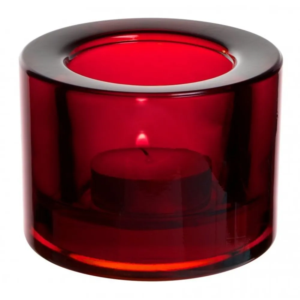 Chunky Tealight Holder Red X 12