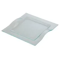 Glass Square Platter With Handles