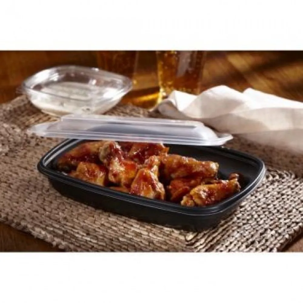 Clear Lid 1000cc Black Container X 200