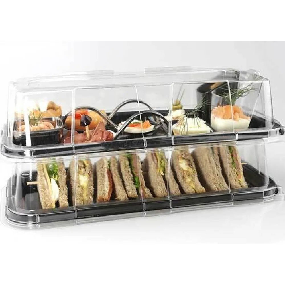 Sabert Black Platter+ Lid X 25 35x24cm