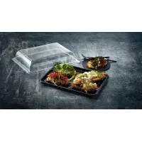 Sabert Black Platter+ Lid X 25 35x24cm