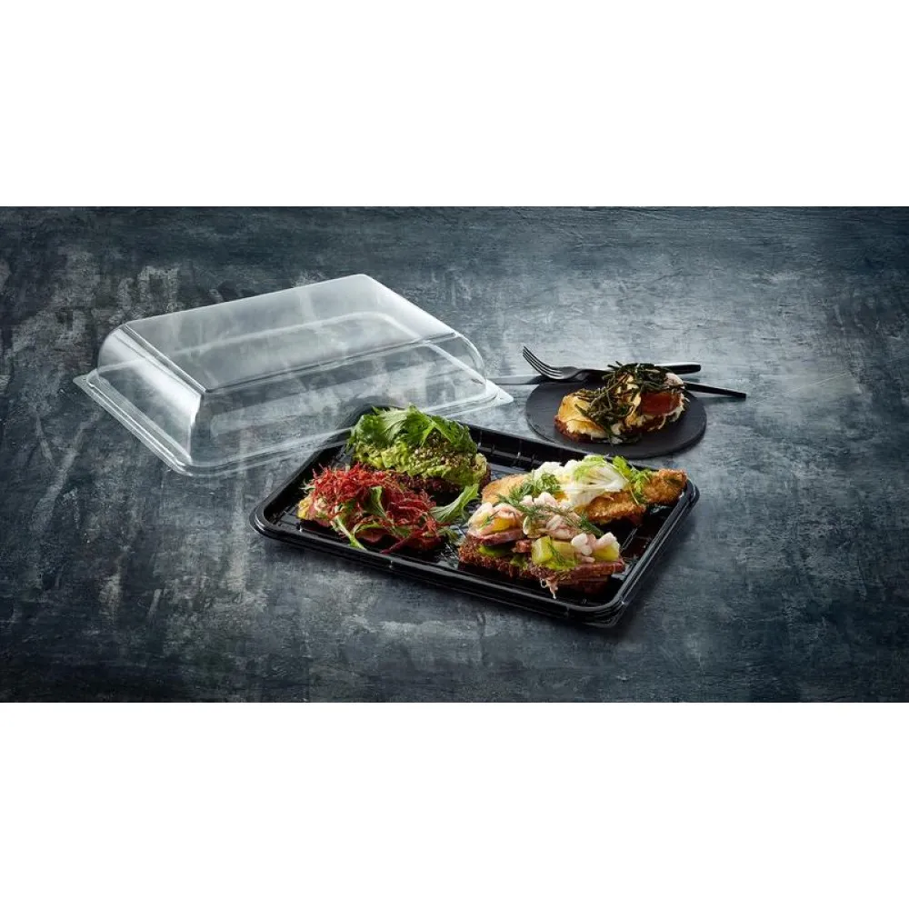 Sabert Black Platter Med+ Lid X25 (46x30cm)