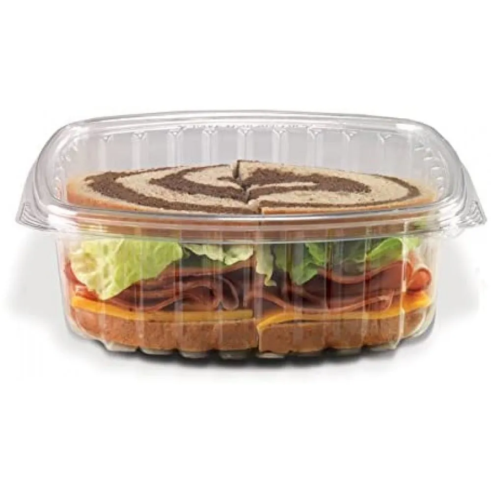 Sq Hinged Clear Salad Cont 1000cc X 50