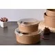 Brown Kraft 44oz Round Salad Bowl with a Plastic Lid