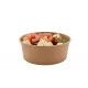 Brown Kraft 44oz Round Salad Bowl with a Plastic Lid